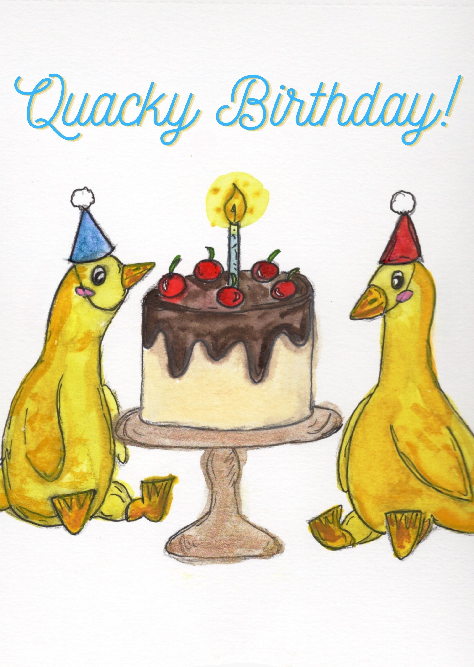 Quacky Birthday Greeting Card Digital Download