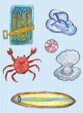 Beach Day Watercolor Digital Download