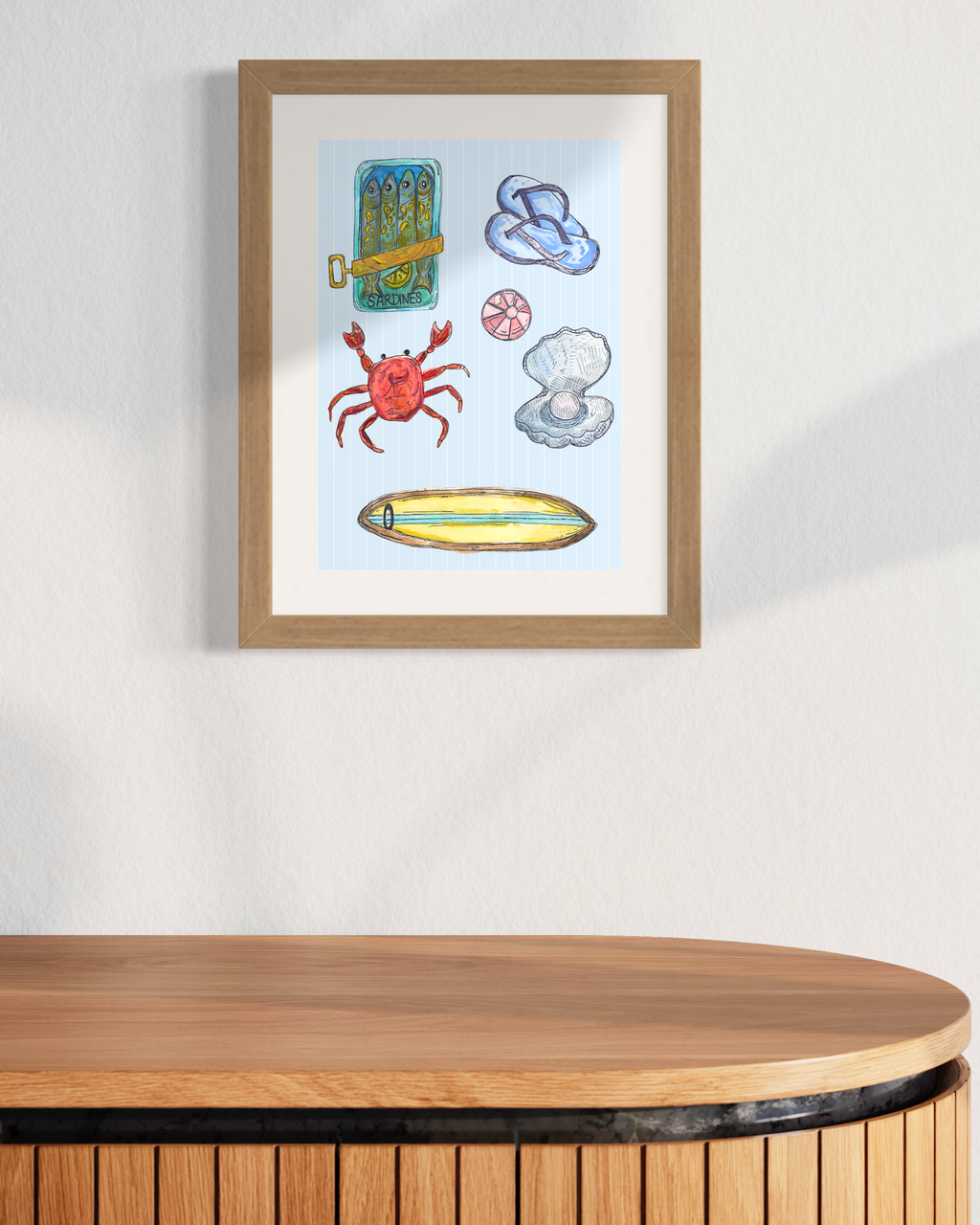 Beach Day Watercolor Print