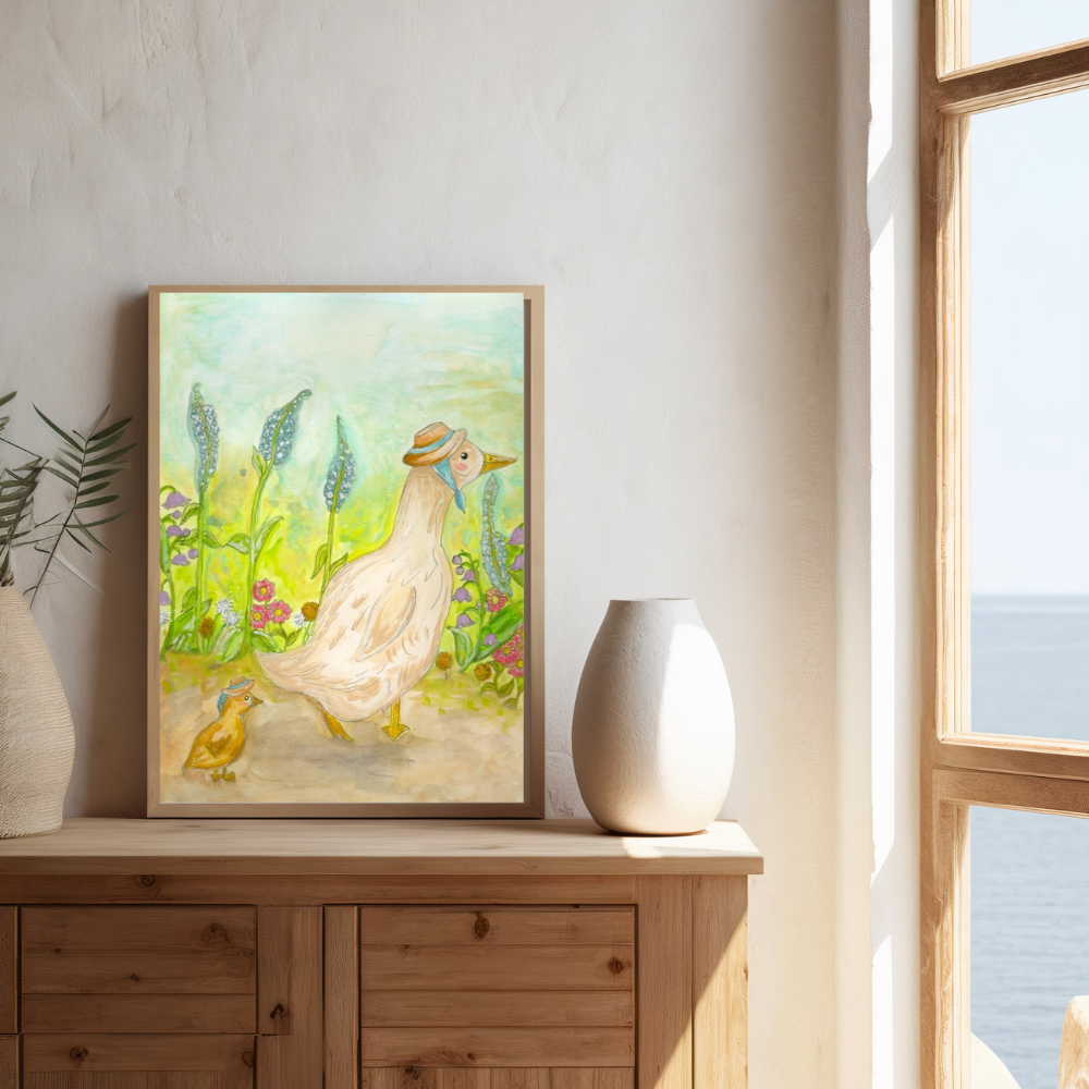 Mother Duck Watercolor Print