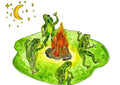 Dancing Frogs Watercolor Print