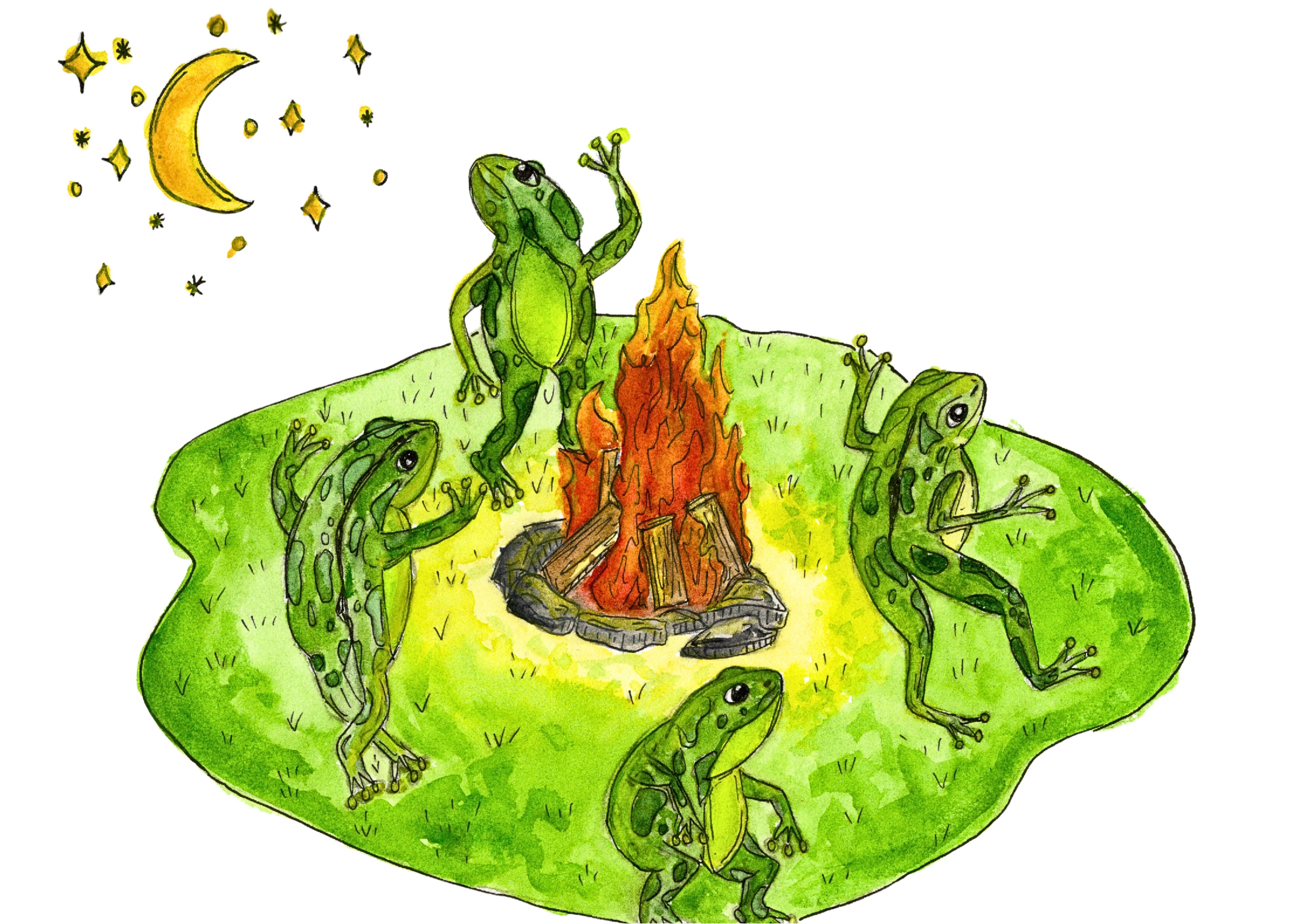 Dancing Frogs Watercolor Digital Download