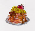 Pancake Stack Watercolor Digital Download