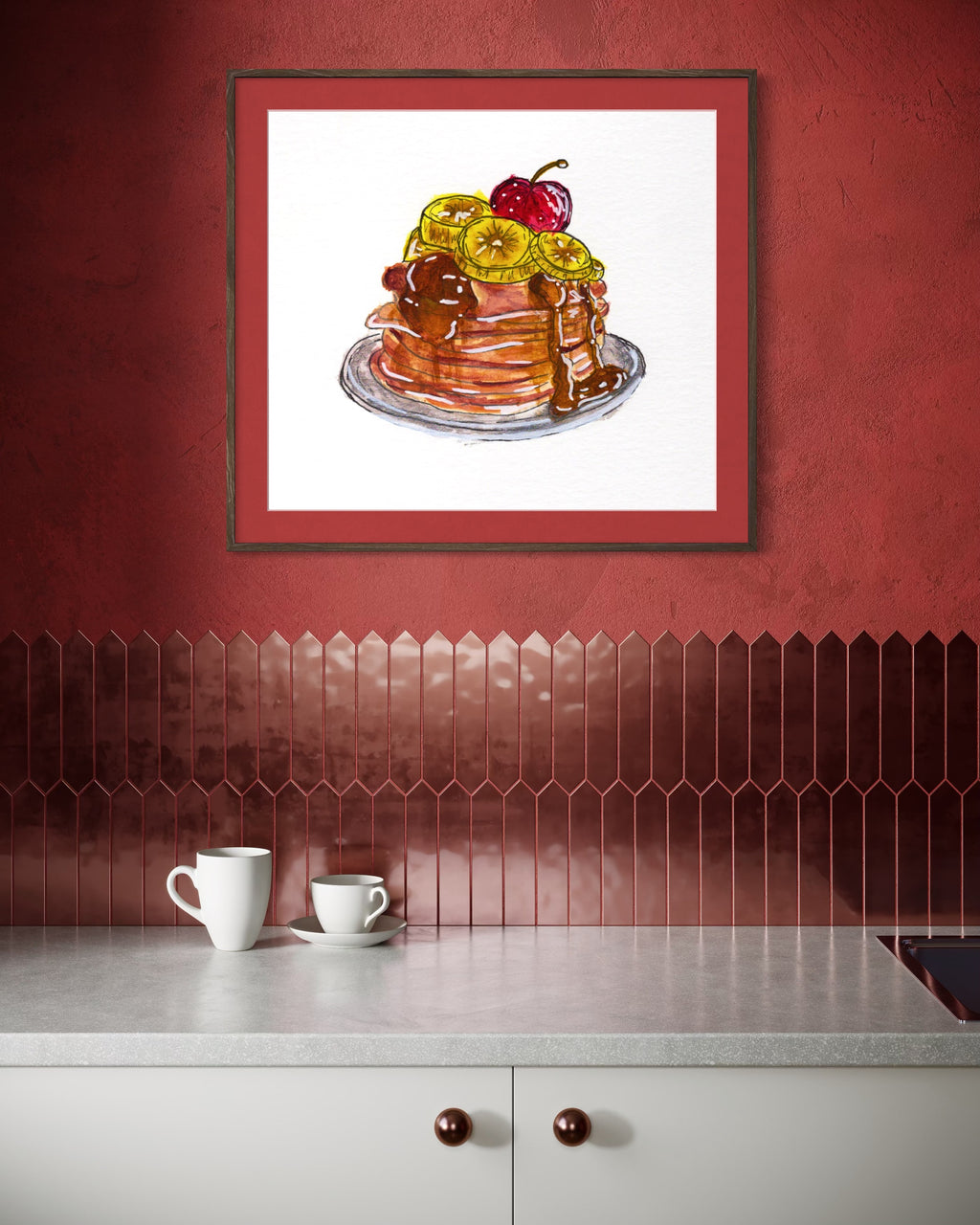 Pancake Stack Watercolor Digital Download
